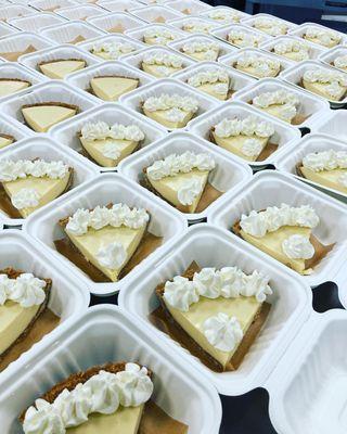 Getting ready to serve up lots of slices of our key lime pie!