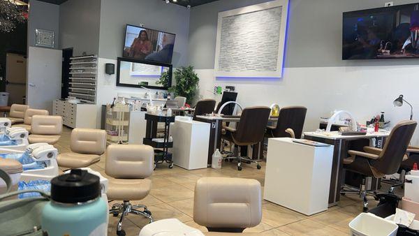 New Nail salon welcomes everyone! Where nails can be perfect shaped and polished.