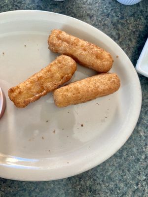 Fried Mozzarella Cheese Sticks with a side of Marinara.. not pictured unfortunately