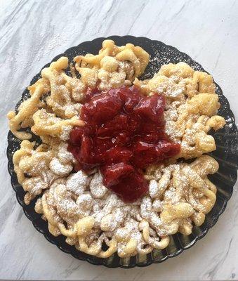 Strawberry funnel cake