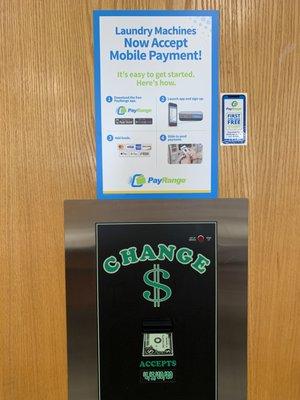 Change machine and pay app