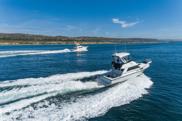 Chuck Hovey Yachts brokerage boats off Newport Beach, California