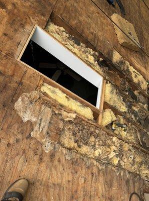 Rotten decking found around notorious skylights