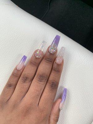 Nude and Purple Ombre