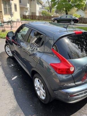 Exterior treatment on a Nissan juke.