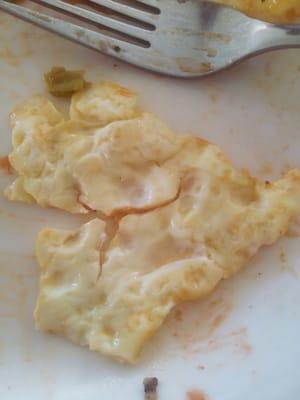 Rubber fake egg omelette.