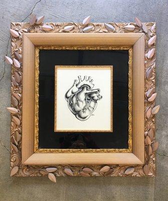 A random frame that I brought in—Monica made it happen with my oddball request for an over-the-top, gilded, baroque appearance.