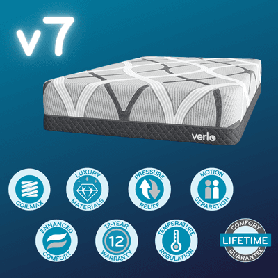 The V7 collection provides enhanced support and comfort,  temperature regulation and a 12 year warranty