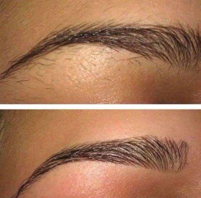 Eyebrow Threading Before and After at ARK Biotique Salon