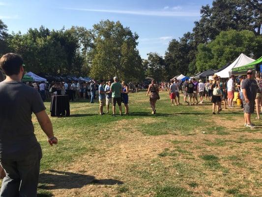 It's still early but lines at the beer stands already.