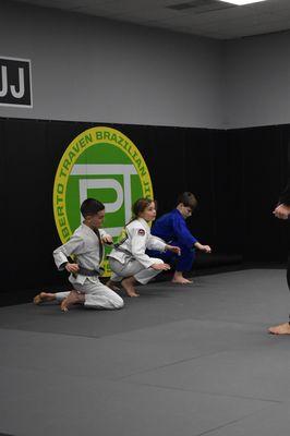 Team Roberto Traven kids training at Rock Hill BJJ