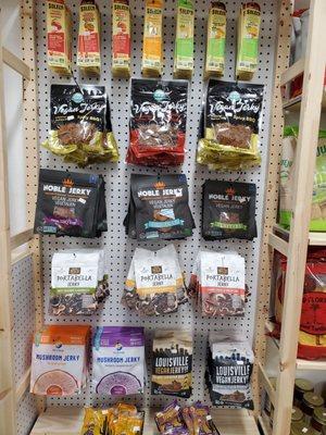 Jerky!! A wall of plant based jerky FTW!