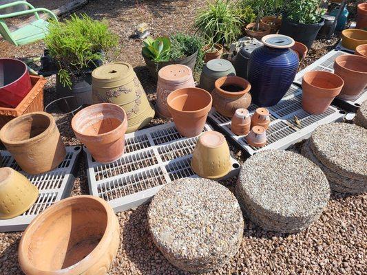 Clay pots.