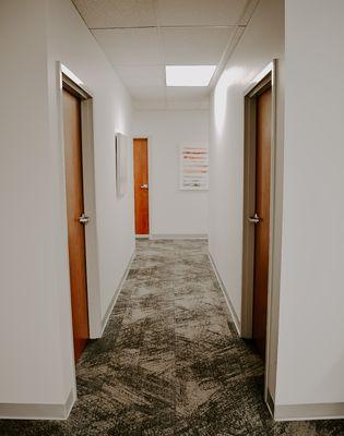 Hallway to the offices at Marble Wellness