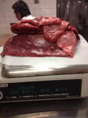 Flap Meat ('Vacio Bistec' in Spanish) for Carne Asafa grilling.