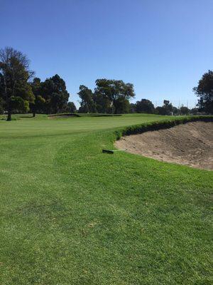 All greens are guarded by bunkers.