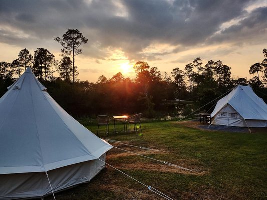 Glamps alongside Old Fort Bayou