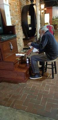 Willie Hands is shining and repairing your shoes and boots inside the Market. Drop off or sit in the chair and let Willie do his magic!