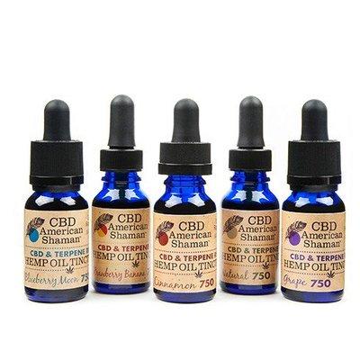 Terpene Rich Hemp Oil Tincture 150mg to 750mg  - Flavors: Blueberry, Grape, Natural, Strawberry and Cinnamon