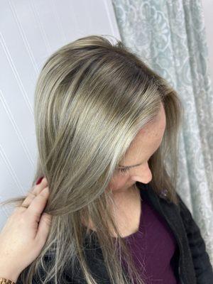 Ash Blonde with Shadow Root