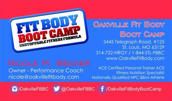 Oakville Fit Body Boot Camp Business Cards