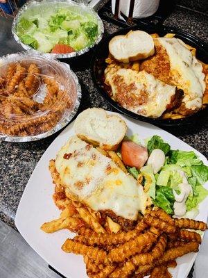 Chicken Parmigana & Sweet Potato Fries