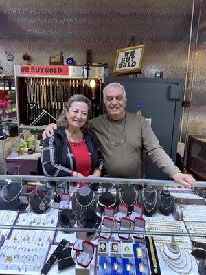 Toro and wife, Anuhin, @ their stall inside Glendale Jewelry Mart.