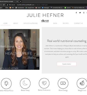 Website for renowned nutritionist Julie Hefner.