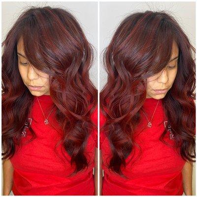 Sweet red wine balayage