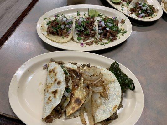 Tripe Tacos (top), Adrian Tacos (bottom)