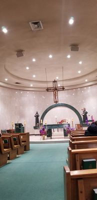 Inside, view from back pew