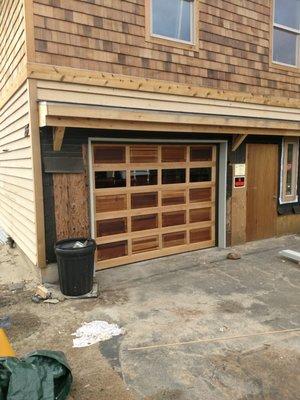 recessed wood panel door with clear coat