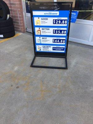 Oil change price 2/2019