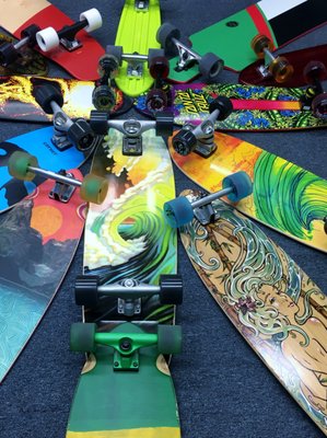 A ride for every skater at Free To Ride Surf Shop! Check out our wide selection of Carver, Globe, and Santa Cruz Skateboards!