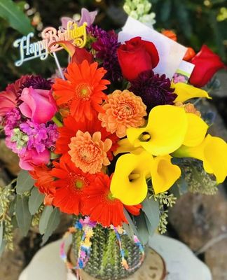 Bright and beautiful birthday bouquet ...