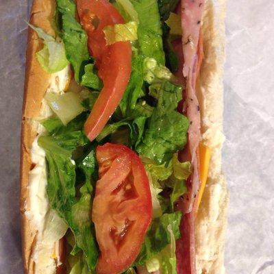 Italian sub with cheddar cheese and all the toppings. Super fresh and tasty!