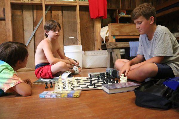 Campers are able to relax in their cabins, and play games with their fellow cabin mates.