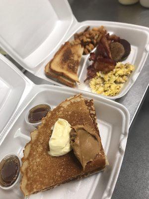 Hubcap pancake and big breakfast!