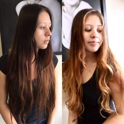 Before and after #balayage #longhaircolor