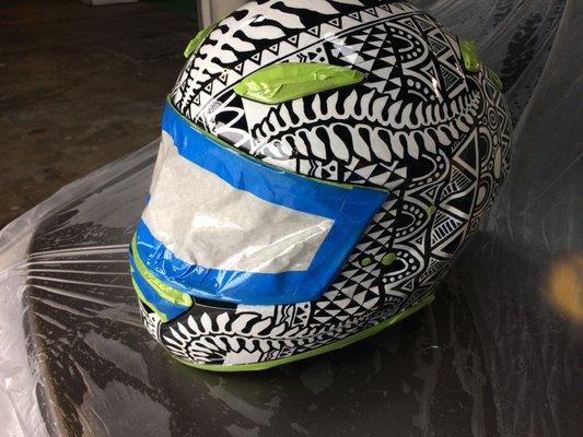 custom helmet paint job