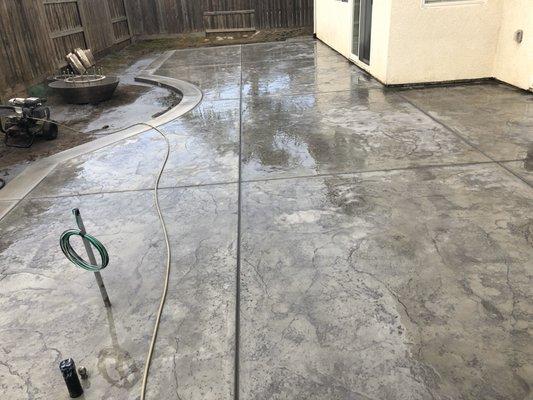 Old granite stamped patio