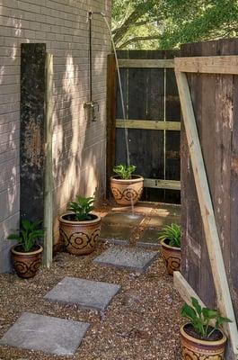 cool outdoor shower (don't worry there's one inside too)