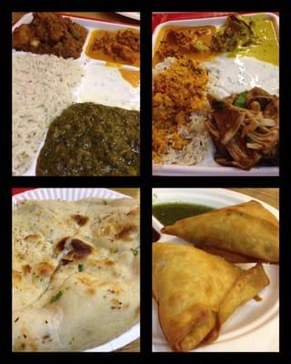 T: Our combo orders B: Garlic naan included in combo, Samosas (additional)