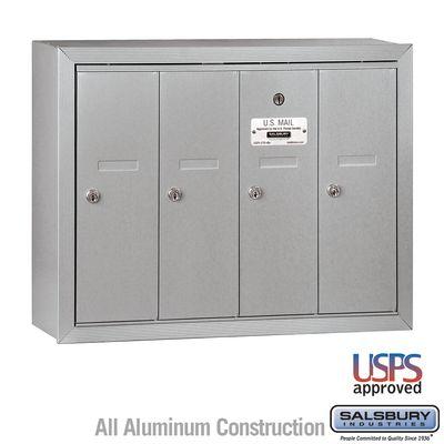 4B+ Vertical Apartment Mailbox - Aluminum