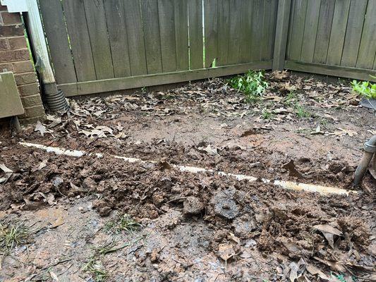 2" buried makeshift conduit in pvc plumbing.