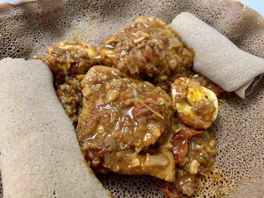 My homemade doro wat - with the best injera in town.