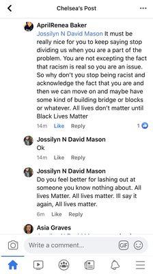 Racist posts online. These are the true values of this owners.