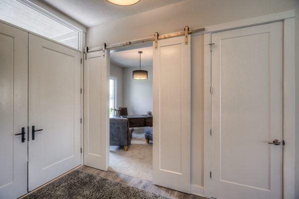 Barn doors - choose your custom options for your home. Ask us about the building process!