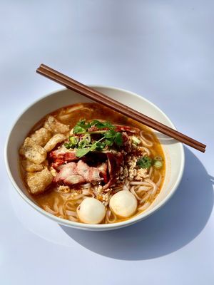 Tom yum boran noodles.