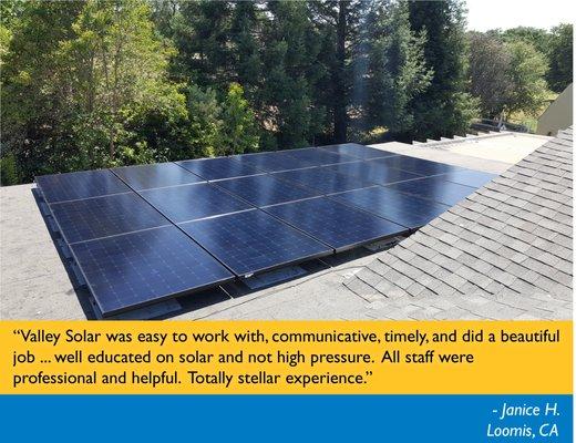 Valley Solar installs a 5.89 kW PV system on a home in Loomis, CA.